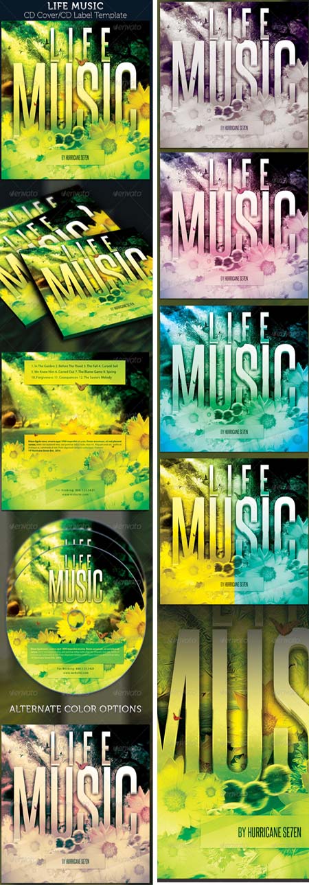 GraphicRiver Life Music CD Cover Artwork Template