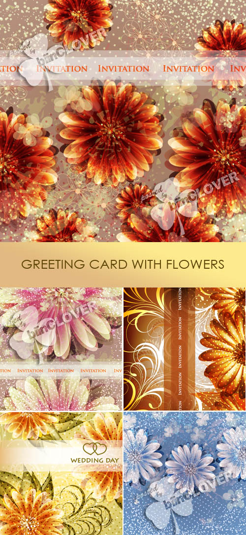 Greeting card with flowers 0199