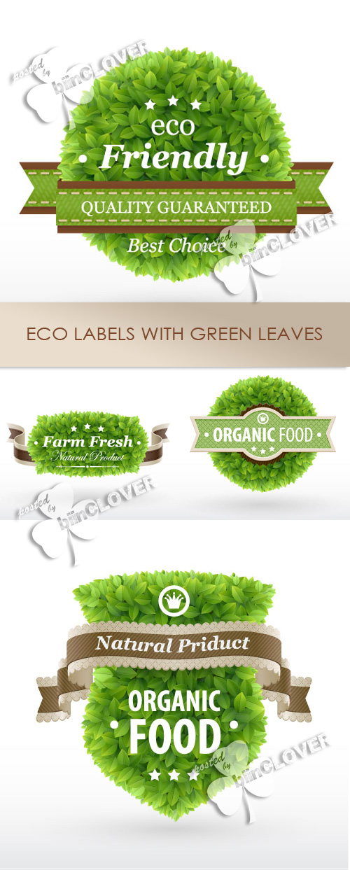Eco label with green leaves 0201