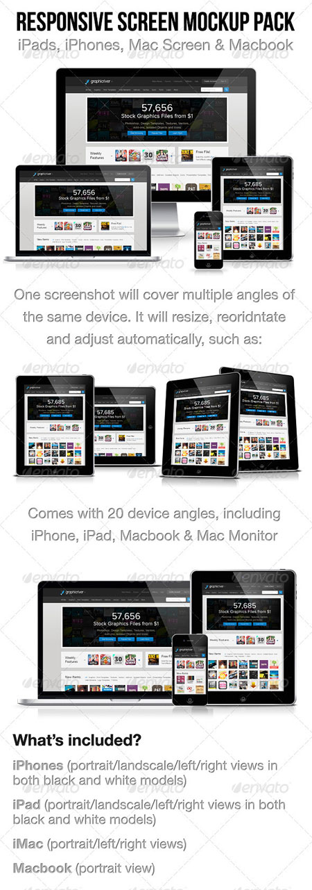 GraphicRiver Responsive Screen Mockup Pack