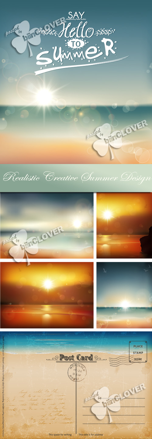 Realistic creative summer design 0204
