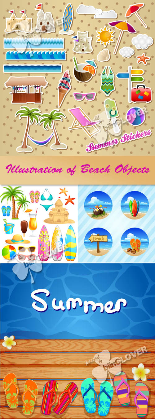 Illustration of beach objects 0219