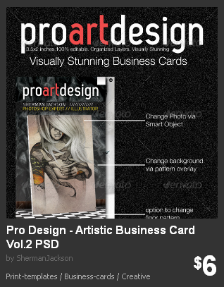 Graphicriver Pro Design - Artistic Business Card Vol.2 PSD