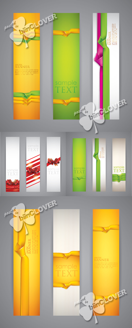 Banners with  ribbons and bows 0241
