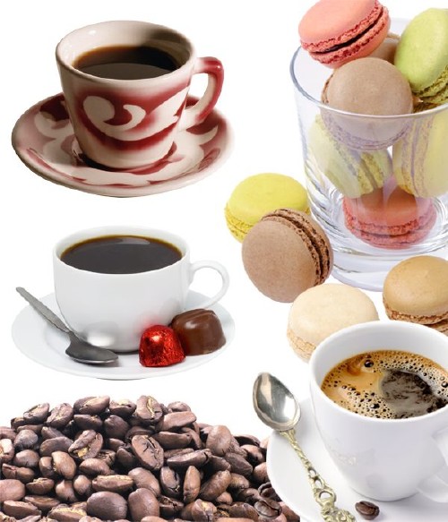 Фотосток: чашка кофе и кофейные зерна