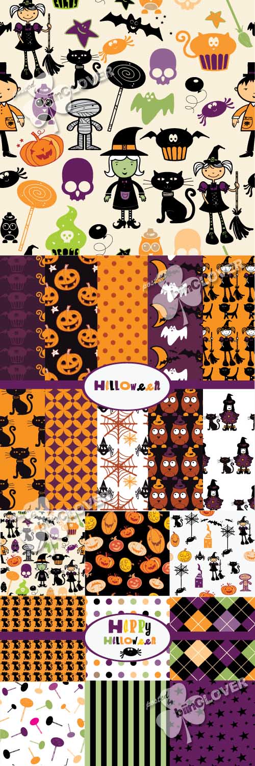 Halloween seamless pattern set 0248