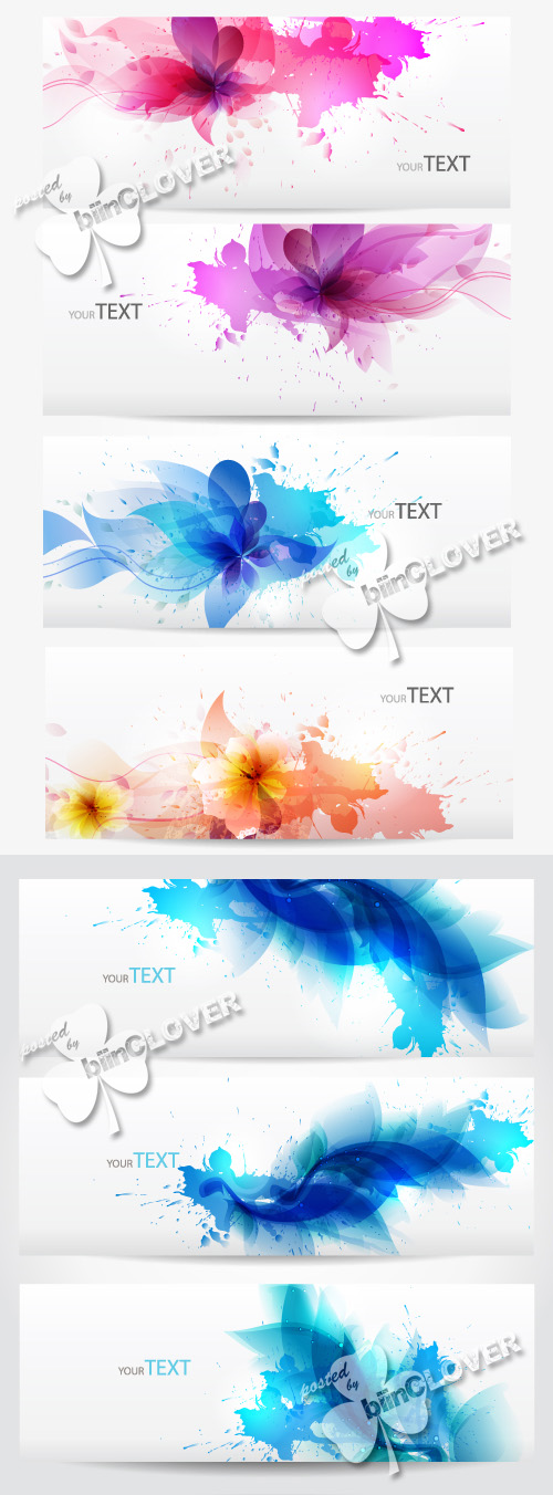 Abstract banners with flowers 0248