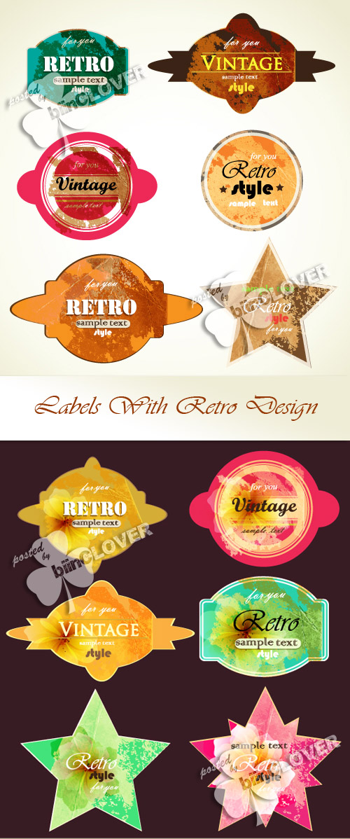 Labels with retro design 0254