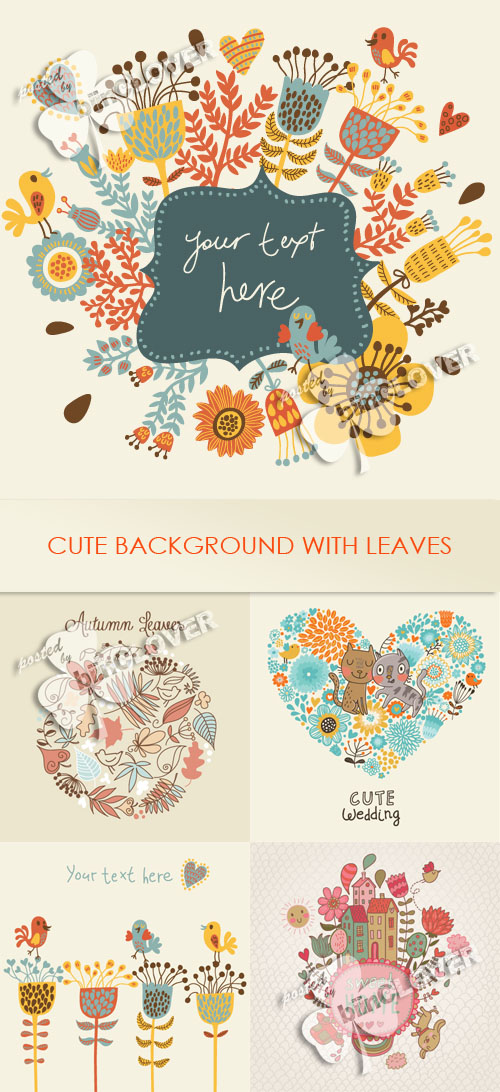 Cute background with leaves 0262